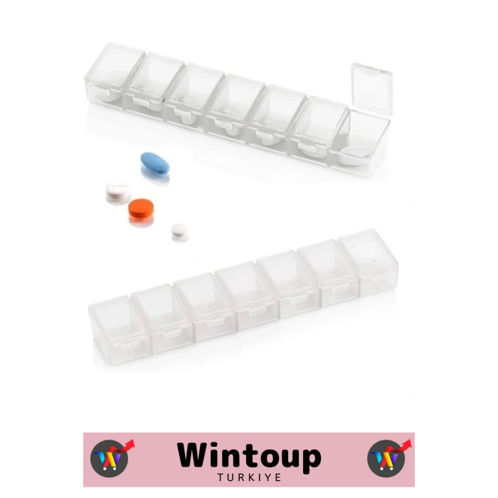 Özel Üretim Kompakt Sağlık Dostu Haftanın Günleri 7 Günlük İlaç Tablet Saklama Kutusu