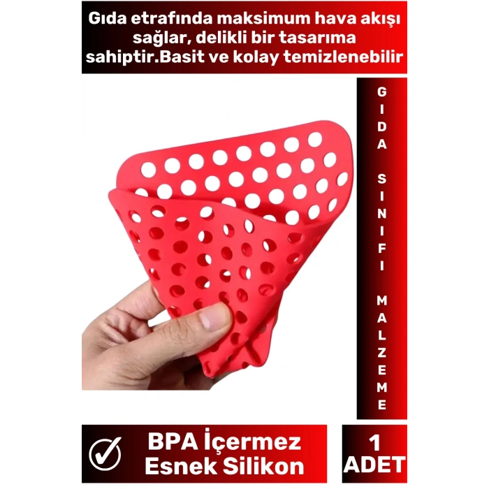 Özel BPA Free Isıya Dayanıklı Kolay Temizlenir Airfryer Fırın Esnek Silikon Pişirme Kağıdı 1 Adet