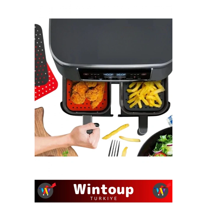 Özel BPA Free Isıya Dayanıklı Kolay Temizlenir Airfryer Fırın Esnek Silikon Pişirme Kağıdı 4 Adet