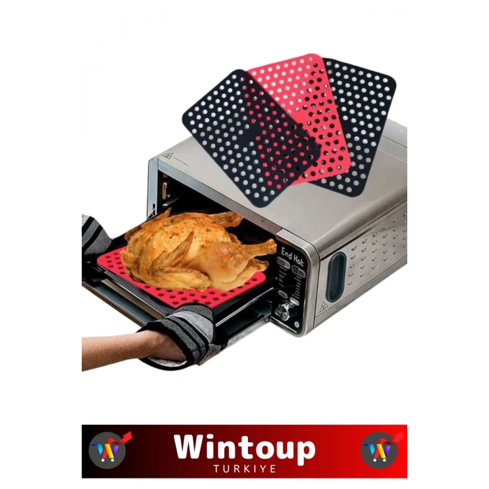 Özel BPA Free Isıya Dayanıklı Kolay Temizlenir Airfryer Fırın Esnek Silikon Pişirme Kağıdı 3 Adet