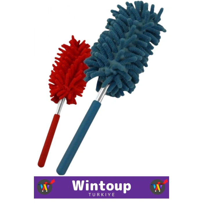 Özel Yüksek Kaliteli Kompakt Uzayabilen Teleskopik Mutfak Banyo Temizlik Mikrofiber Toz Alma Fırçası