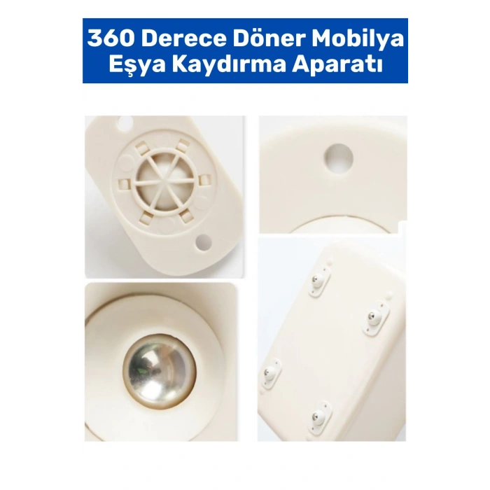 Yüksek Kaliteli Montajsız Sessiz Çalışır 360 Derece Döner Mobilya Eşya Kaydırma Taşıma Aparatı 8li