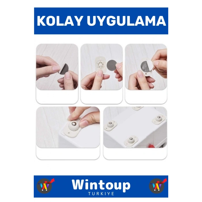 Yüksek Kaliteli Montajsız Sessiz Çalışır 360 Derece Döner Mobilya Eşya Kaydırma Taşıma Aparatı 4lü