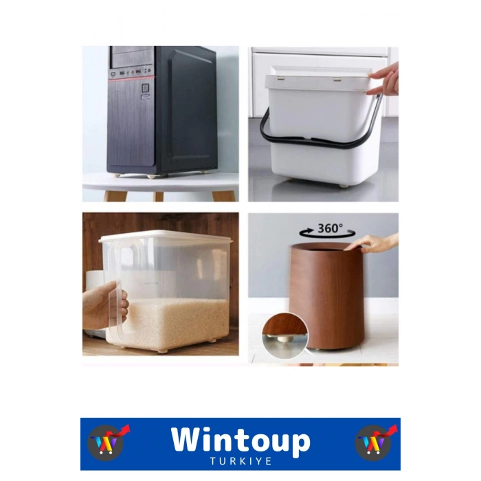 Yüksek Kaliteli Montajsız Sessiz Çalışır 360 Derece Döner Mobilya Eşya Kaydırma Taşıma Aparatı 12li