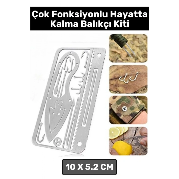 Premium Kompakt Cep Boy Tasarım Yüksek Kaliteli Çelik Çok Fonksiyonlu Hayatta Kalma Balıkçı Kiti