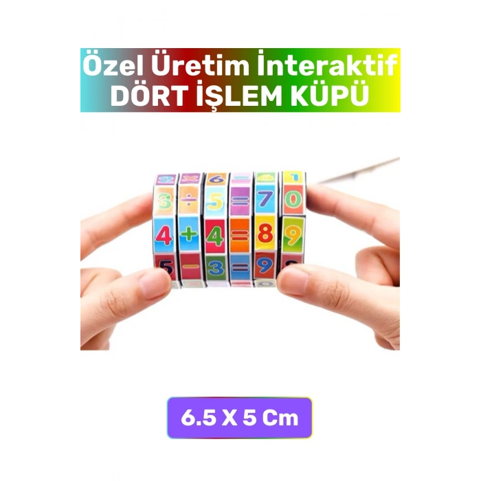 Okul Öncesi Kompakt İnteraktif Matematik Toplama Çıkarma Çarpma Bölme Dört İşlem Eğitici Oyun Küpü