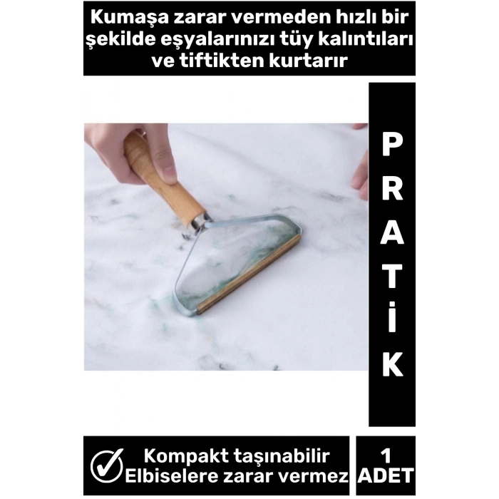 Premium Ergonomik Kompakt Pratik Kullanım Kumaşa Zarar Vermeyen Elbise Eşya Tiftik Tüy Temizleyici