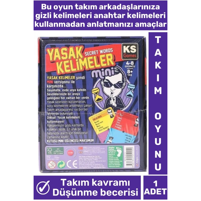 Özel Seri Zeka Dil Becerisi Geliştirici Eğlenceli Takım Grup Oyunu Secret Words YASAK KELİMELER