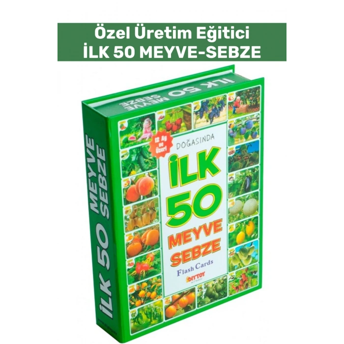 Özel Seri El Göz Koordinasyon Görsel Algı Geliştirici Meyve Sebze Öğretici İLK 50 MEYVE SEBZE