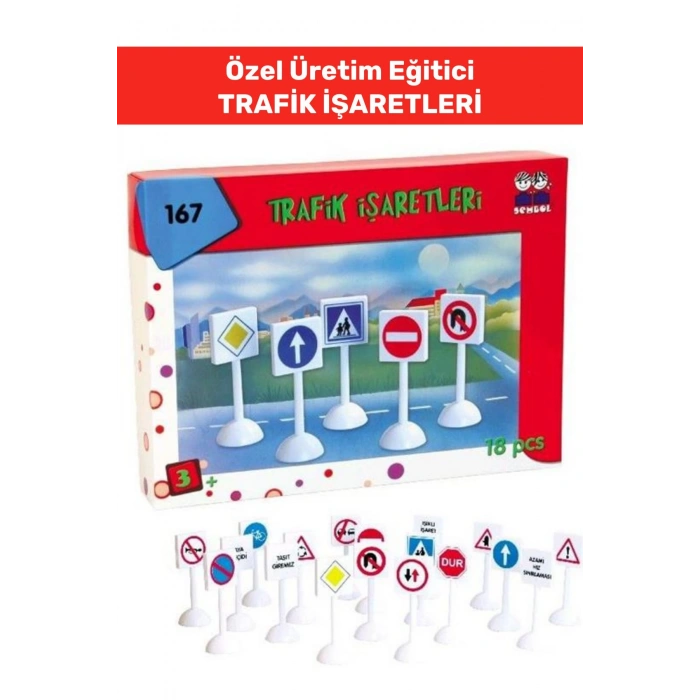 Özel Seri Renk Tanıma Trafik Kuralları Trafik İşaretleri Öğretici TRAFİK İŞARETLERİ 18 PARÇA