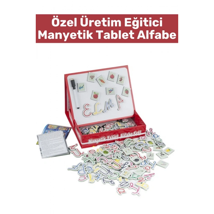 Özel Seri Eğitici Alfabe Dil Bilgisi Geliştirici Silinebilir Yazı Kalemli MANYETİK TABLET ALFABE
