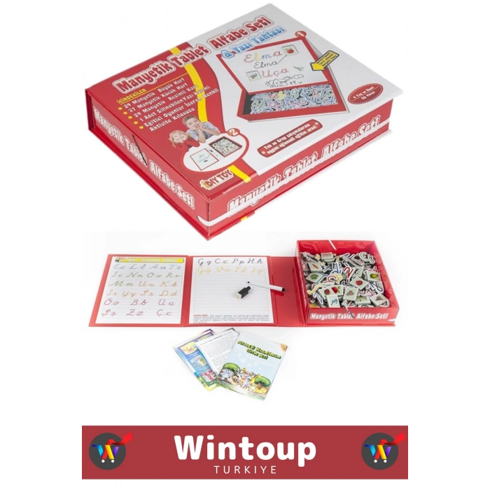 Özel Seri Eğitici Alfabe Dil Bilgisi Geliştirici Silinebilir Yazı Kalemli MANYETİK TABLET ALFABE