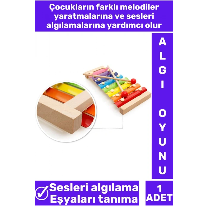 Özel Seri Eğitici Müzik Aletleri Ses Algısı Geliştirici Eğlenceli AHŞAP KSİLOFON AKUSTİK