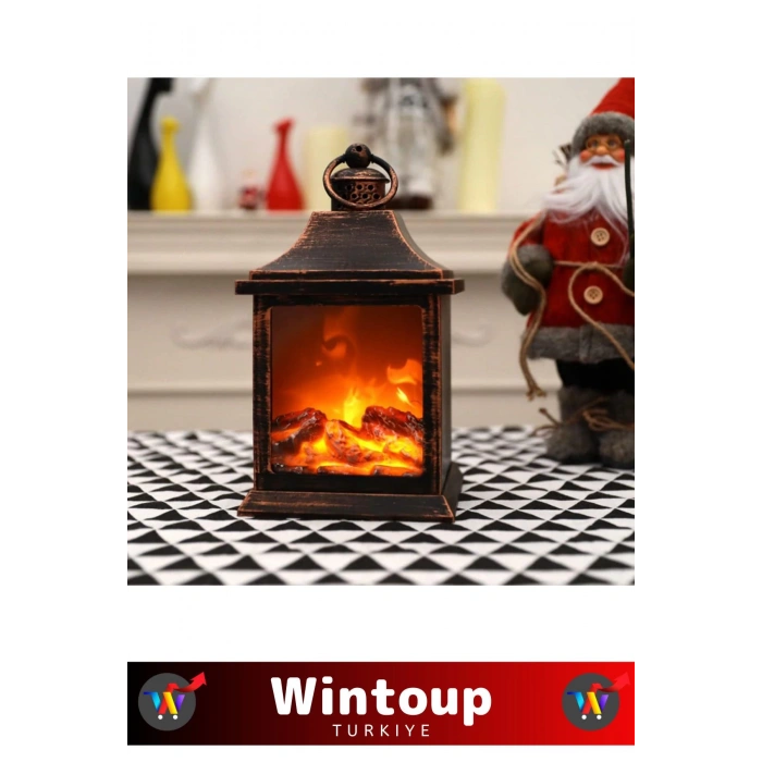 Özel Gerçekçi Ateş Görünümlü Ev Ofis Kullanım Dekoratif Hediyelik Pilli Kablolu Şömine Ledli Lamba