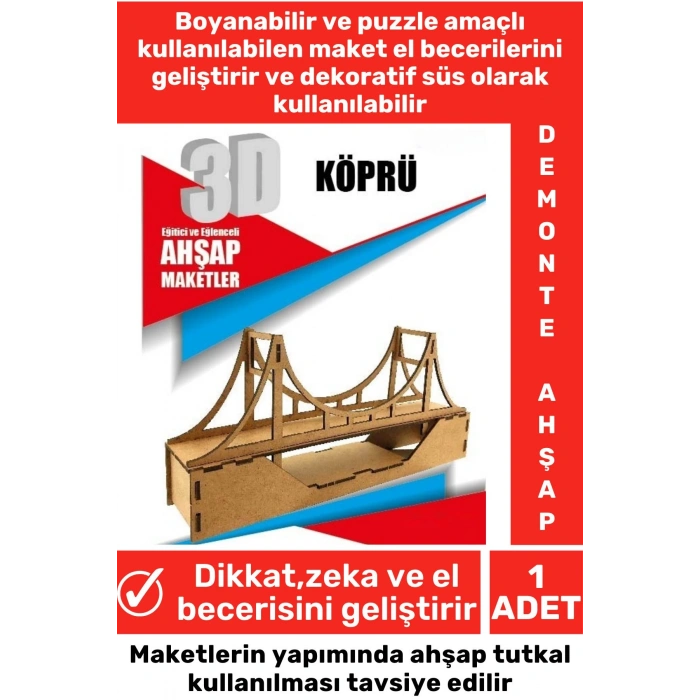 Özel 3D Görsel Zeka Geliştirici Boyanabilir Çocuk Yetişkin Puzzle Dekoratif Demonte Ahşap Oyun Maket