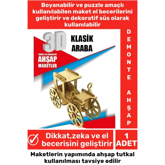 Özel 3D Görsel Zeka Geliştirici Boyanabilir Çocuk Yetişkin Puzzle Dekoratif Demonte Ahşap Oyun Maket