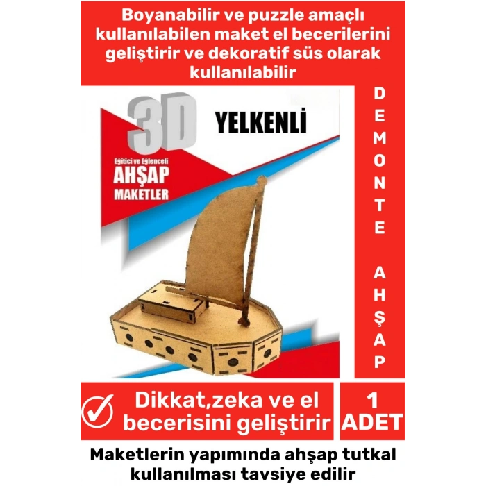 Özel 3D Görsel Zeka Geliştirici Boyanabilir Çocuk Yetişkin Puzzle Dekoratif Demonte Ahşap Oyun Maket