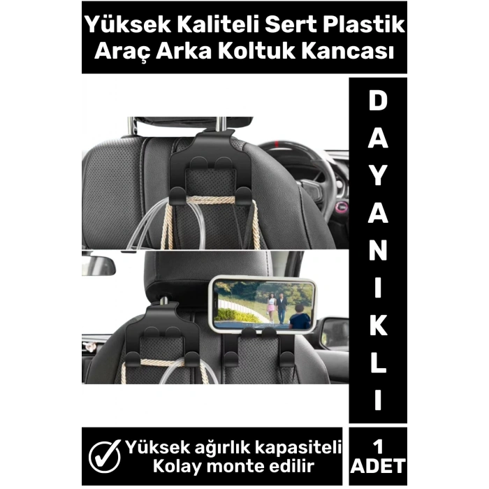 Premium Sert Plastik Yüksek Ağırlığa Dayanıklı Çanta Takım Elbise Araç Arka Koltuk Kancası 1 Adet