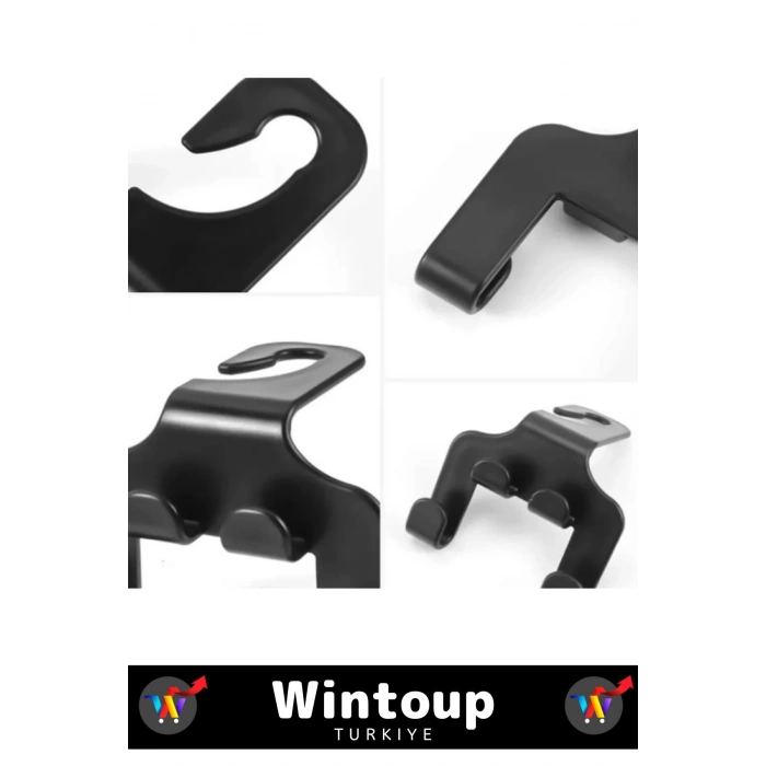 Premium Sert Plastik Yüksek Ağırlığa Dayanıklı Çanta Takım Elbise Araç Arka Koltuk Kancası 2 Adet