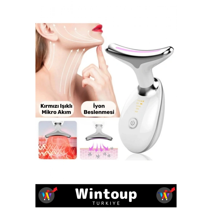 Özel Titreşim Isıtma Özellikli Işık Terapisi Cilt Sıkılaştırıcı Yüz Masaj Cihazı