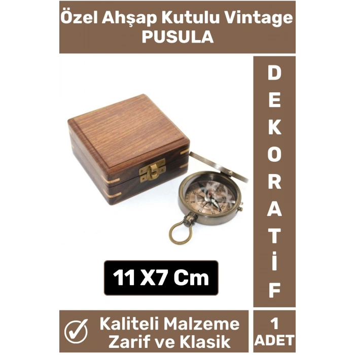 Özel Yüksek Kaliteli Klasik Vintage Erkek Arkadaşa Hediyelik Ev Ofis Dekoratif Ahşap Kutulu Pusula