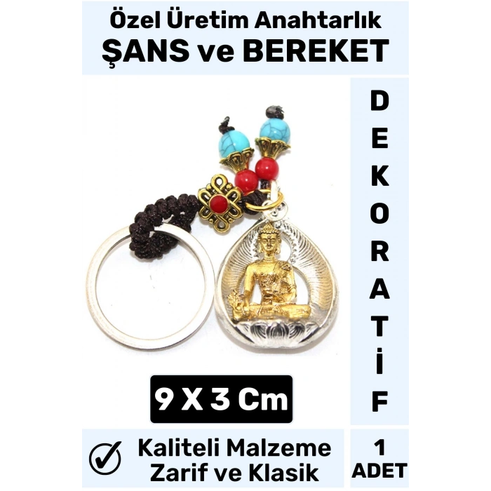 Özel Üretim Yüksek Kaliteli Dayanıklı Dekoratif Şık Hediyelik ŞANS VE BEREKET Getiren Anahtarlık