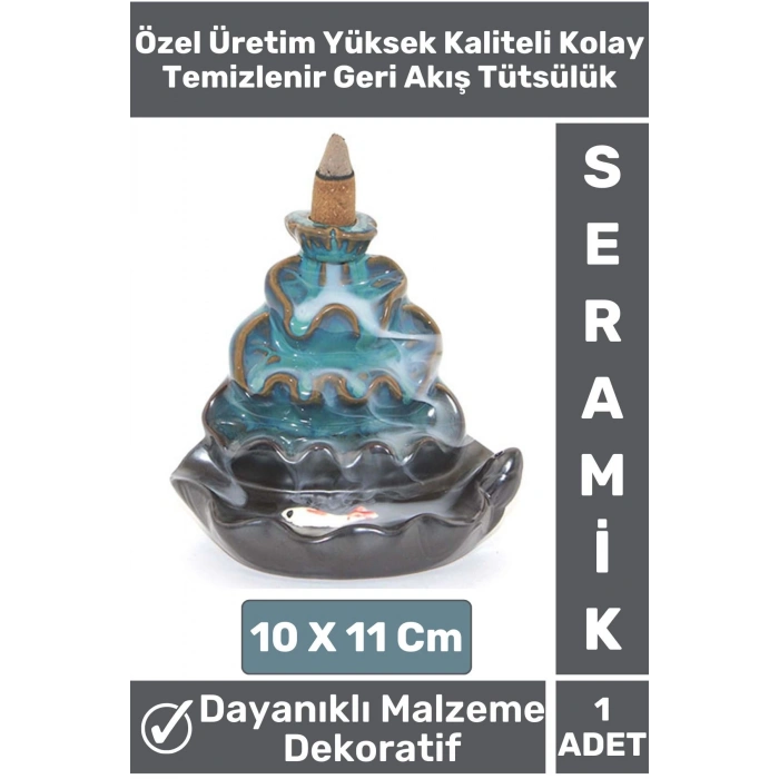 Premium Seri Yoga Meditasyon Chakra Pozitif Enerji Kolay Temizlenir Seramik Geri Akış Tütsülük