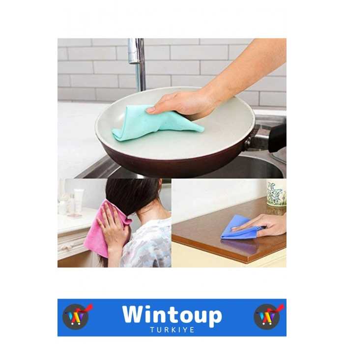 Özel Üretim Yüksek Kaliteli 3 Kat Emici Tüm Yüzeylerde Etkili Mutfak Banyo Islak Sihirli Bez 5 Adet