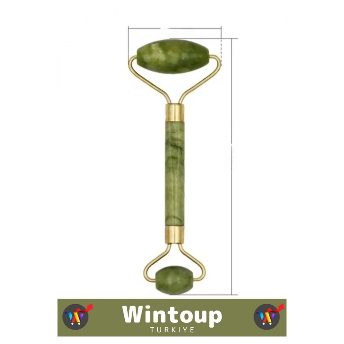 Özel Cilt Yenileyici Gençleştirici Çift Taraflı Şans Getiren YEŞİM TAŞI Jade Roller Yüz Masaj Aleti