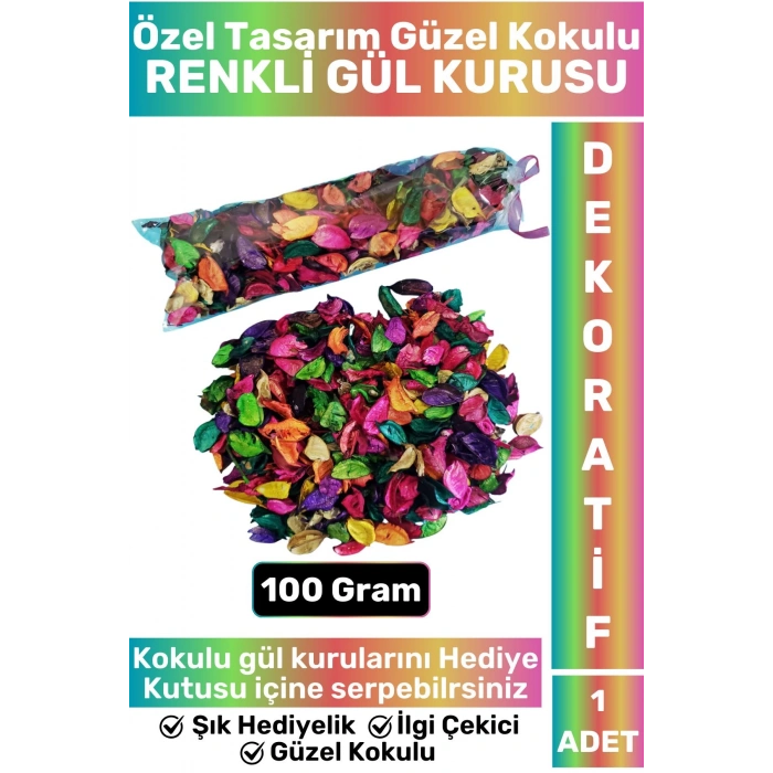 Özel Seri Sevgililer Günü Özel Gün Hediye Kutusu İçin Dekoratif Şık Güzel Kokulu RENKLİ GÜL KURUSU