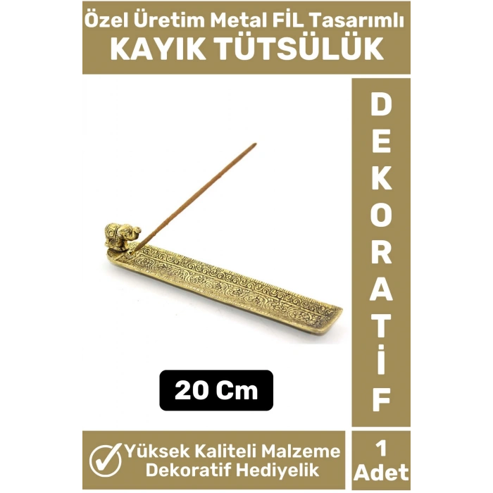 Özel Yüksek Kaliteli Dekoratif Hediyelik Yoga Chakra Meditasyon FİL Tasarımlı Metal Kayık Tütsülük