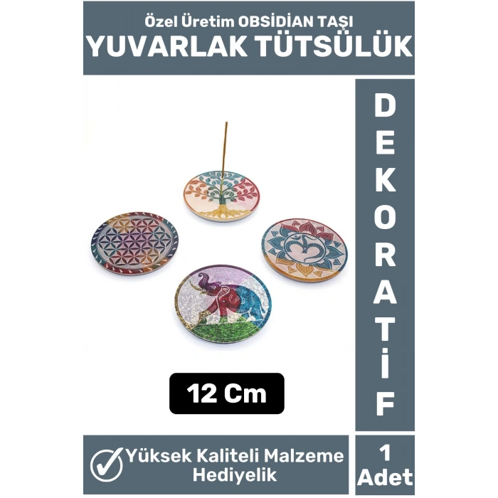 Özel Yüksek Kalite Dekoratif Hediyelik Yoga Chakra Meditasyon Pozitif Enerji OBSİDİAN TAŞI Tütsülük