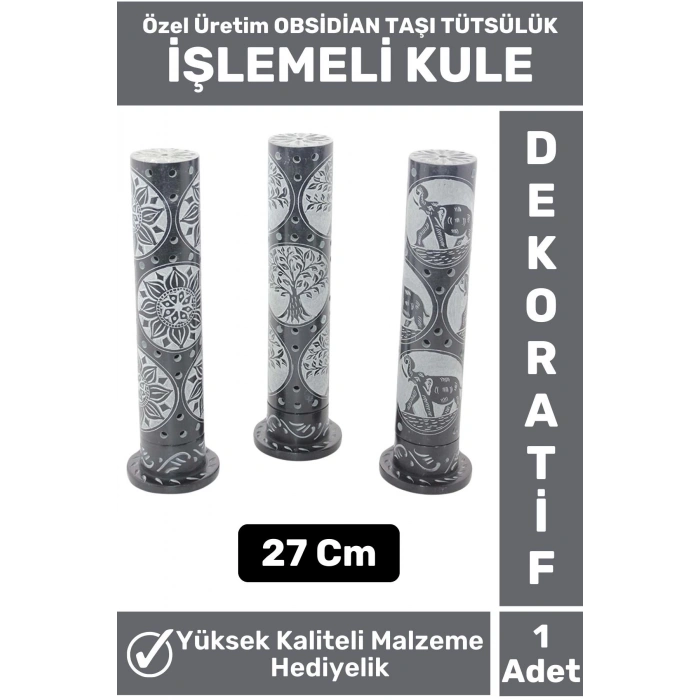 Özel Yüksek Kalite Dekoratif Hediyelik Yoga Chakra Meditasyon Pozitif Enerji OBSİDİAN TAŞI Tütsülük