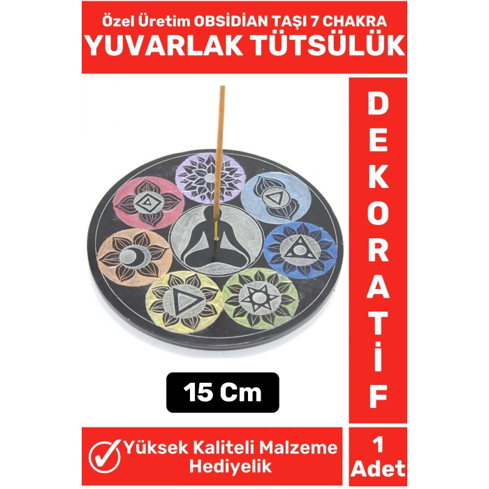 Özel Yüksek Kalite Dekoratif Hediyelik Yoga Chakra Meditasyon Pozitif Enerji OBSİDİAN TAŞI Tütsülük