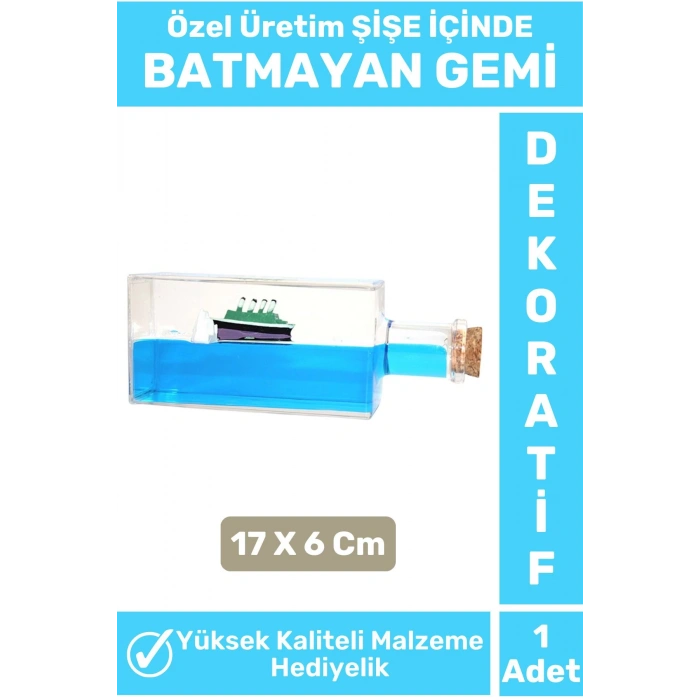 Premium Seri Yüksek Kaliteli Dayanıklı Şık Dekoratif Hediyelik Denizci Tasarım BATMAYAN GEMİ
