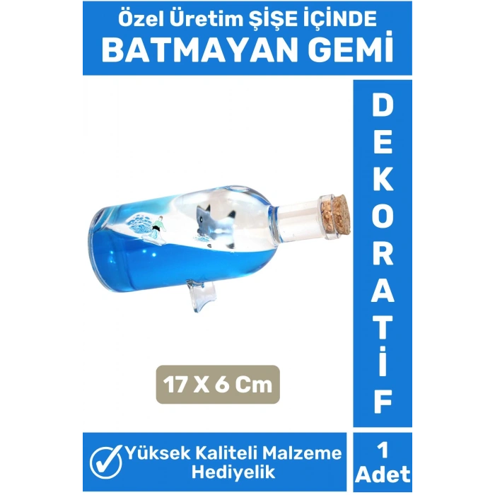 Premium Seri Yüksek Kaliteli Dayanıklı Şık Dekoratif Hediyelik Denizci Tasarım BATMAYAN GEMİ