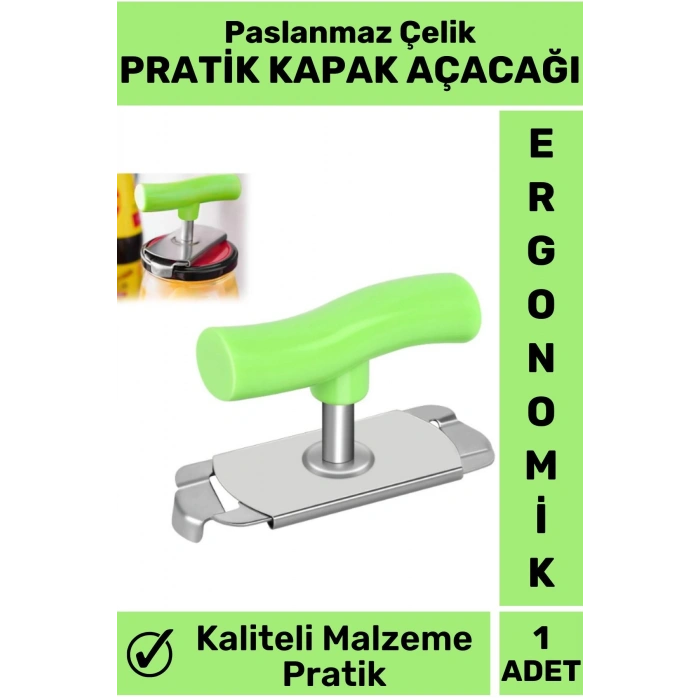 Premium Yüksek Kaliteli Paslanmaz Çelik Ergonomik Saplı Mutfak Kavanoz Pratik Şişe Kapak Açacağı