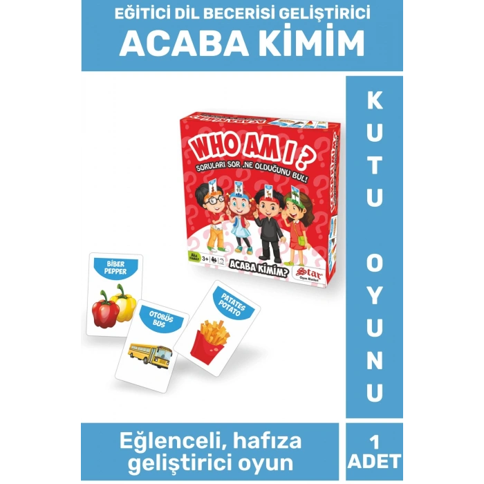 Özel Tasarım Eğlenceli Eğitici Öğretici Dil Becerisi Hafıza Geliştirici Kutu Oyun Takımı ACABA KİMİM