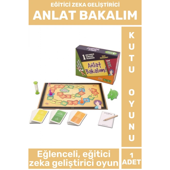 Özel Tasarım Eğlenceli Eğitici Öğretici Zeka Geliştirici Arkadaş Aile Kutu Oyun Takımı ANLAT BAKALIM