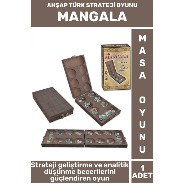 Özel Tasarım Eğlenceli Strateji Analitik Düşünme Becerisi Geliştirici Masa Oyun Takımı AHŞAP MANGALA