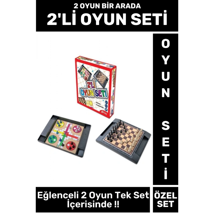 Özel Eğitici Eğlenceli Çocuk Yetişkin Strateji Zeka Kızma Birader Satranç Tek Kutu 2Lİ OYUN SETİ