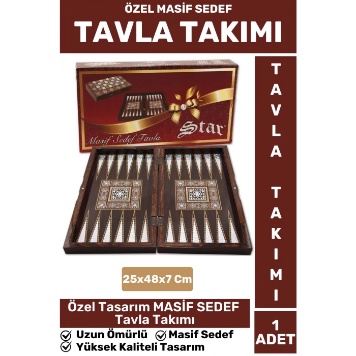 Elit Yüksek Kaliteli Uzun Ömürlü Aile Ev Arkadaş Kahve Cafe Oyun Takımı SEDEF MASİF TAVLA Takımı