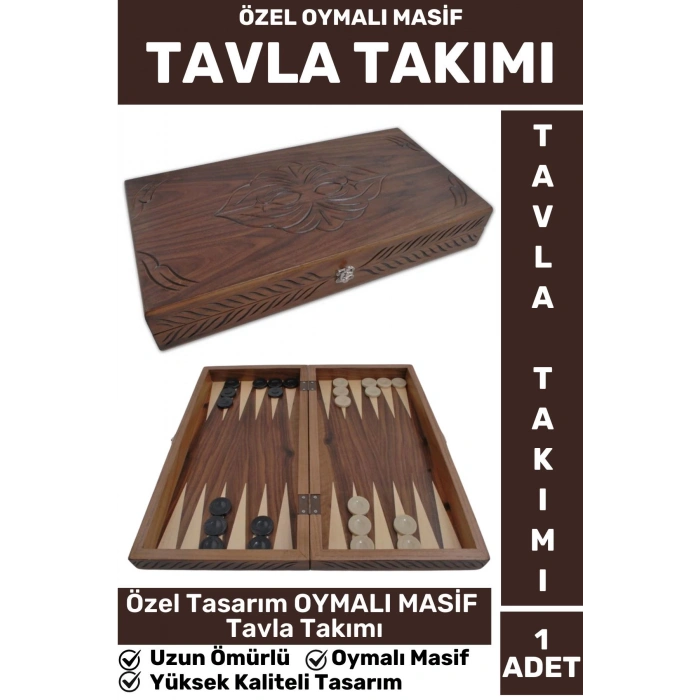 Elit Yüksek Kaliteli Uzun Ömürlü Aile Ev Arkadaş Kahve Cafe Oyun Takımı OYMALI MASİF TAVLA Takımı