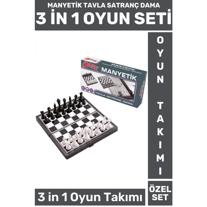 Premium Seri Aile Ev Arkadaş Zeka Strateji Beceri Geliştirici TAVLA DAMA SATRANÇ 3 in 1 Oyun Takımı