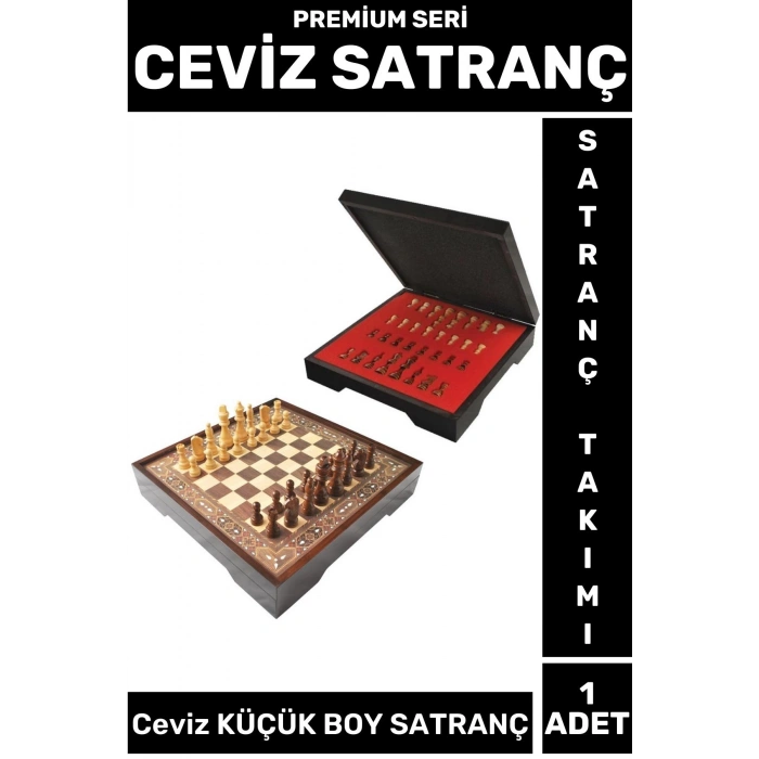 Premium Seri Aile Ev Arkadaş Zeka Strateji Beceri Geliştirici CEVİZ Küçük Boy SATRANÇ Takımı