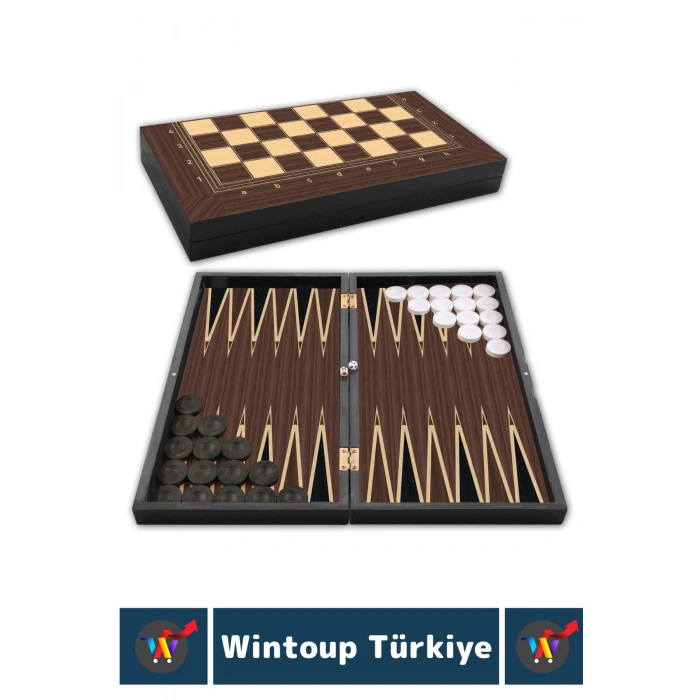 Elit Yüksek Kaliteli Uzun Ömürlü Aile Ev Arkadaş Kahve Cafe TAVLA DAMA SATRANÇ 3in1 Oyun Takımı