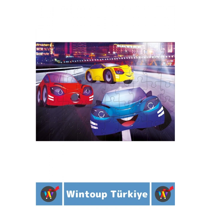 Premium Eğlenceli El Göz Koordinasyon Problem Çözme Beceri Geliştirici Çocuk PUZZLE MİNİK RALLİCİLER