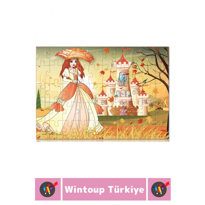 Eğlenceli El Göz Koordinasyon Beceri Geliştirici Çocuk 2X50 Parça PUZZLE SONBAHAR VE YAZ PRENSESLERİ