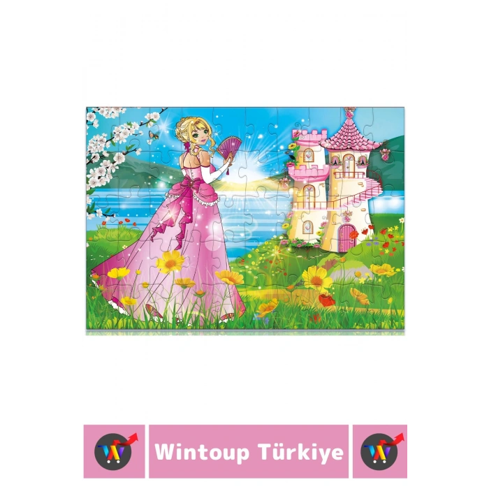 Eğlenceli El Göz Koordinasyon Beceri Geliştirici Çocuk 2X50 Parça PUZZLE SONBAHAR VE YAZ PRENSESLERİ