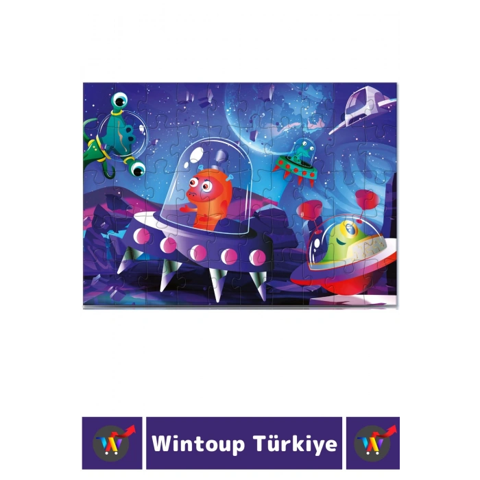 Premium Eğlenceli El Göz Koordinasyon Problem Çözme Beceri Geliştirici Çocuk PUZZLE UZAY CANLILARI